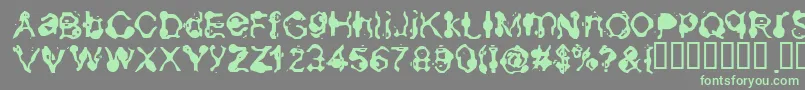 フォントAneurysm – 灰色の背景に緑のフォント