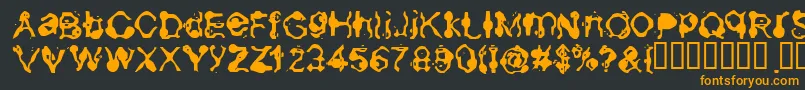 Шрифт Aneurysm – оранжевые шрифты на чёрном фоне