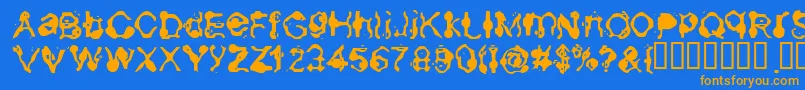 Aneurysm Font – Orange Fonts on Blue Background