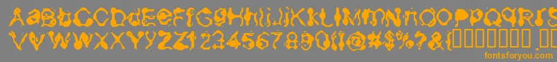 Aneurysm-Schriftart – Orangefarbene Schriften auf grauem Hintergrund