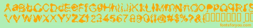 Aneurysm Font – Orange Fonts on Green Background