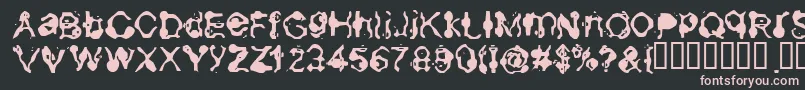 Aneurysm-fontti – vaaleanpunaiset fontit mustalla taustalla