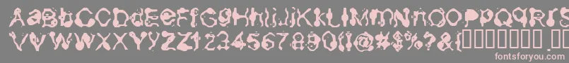 Aneurysm-Schriftart – Rosa Schriften auf grauem Hintergrund