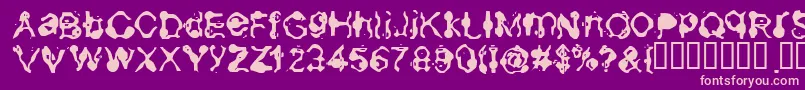 Aneurysm-Schriftart – Rosa Schriften auf violettem Hintergrund
