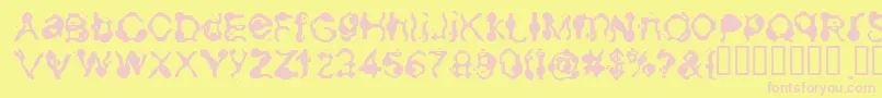 Aneurysm Font – Pink Fonts on Yellow Background