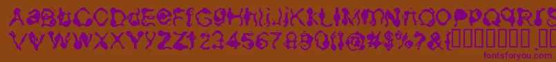 Aneurysm-Schriftart – Violette Schriften auf braunem Hintergrund