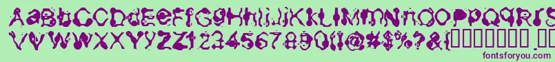 Шрифт Aneurysm – фиолетовые шрифты на зелёном фоне