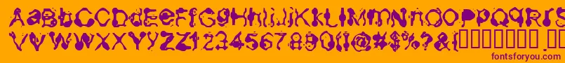フォントAneurysm – オレンジの背景に紫のフォント