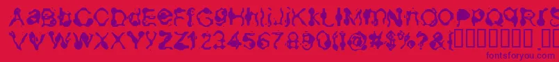 Aneurysm-Schriftart – Violette Schriften auf rotem Hintergrund