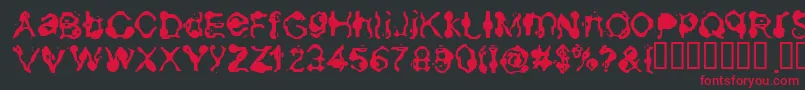 Шрифт Aneurysm – красные шрифты на чёрном фоне