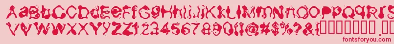 Aneurysm-Schriftart – Rote Schriften auf rosa Hintergrund