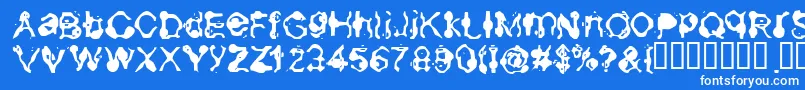 Aneurysm Font – White Fonts on Blue Background