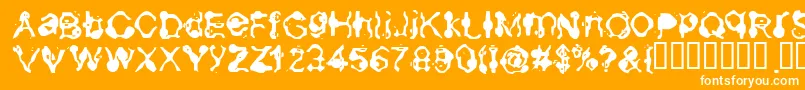 Aneurysm Font – White Fonts on Orange Background