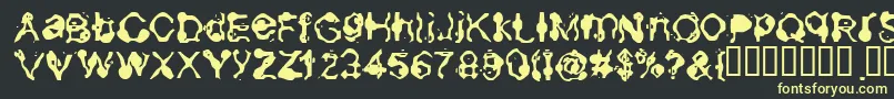 Aneurysm-Schriftart – Gelbe Schriften auf schwarzem Hintergrund