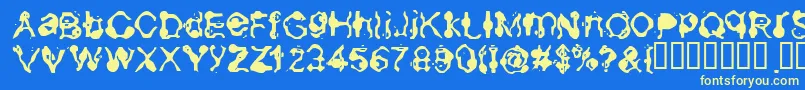 フォントAneurysm – 黄色の文字、青い背景