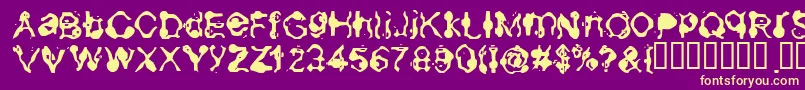 Aneurysm Font – Yellow Fonts on Purple Background