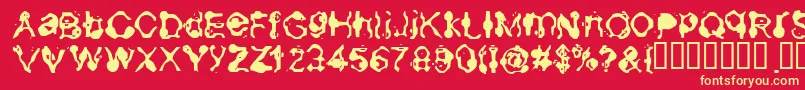 Aneurysm-fontti – keltaiset fontit punaisella taustalla