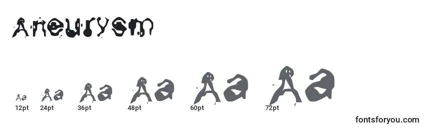 Размеры шрифта Aneurysm