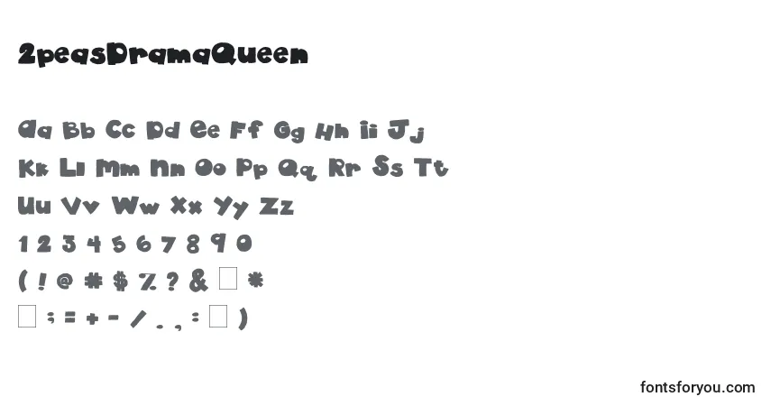 A fonte 2peasDramaQueen – alfabeto, números, caracteres especiais
