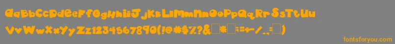 2peasDramaQueen Font – Orange Fonts on Gray Background