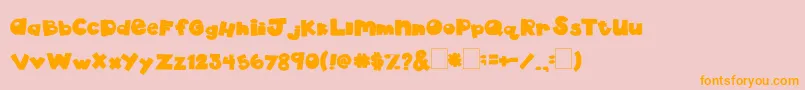 2peasDramaQueen Font – Orange Fonts on Pink Background