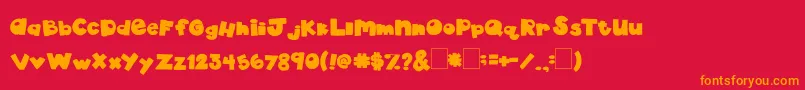 2peasDramaQueen Font – Orange Fonts on Red Background