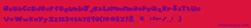 2peasDramaQueen Font – Purple Fonts on Red Background