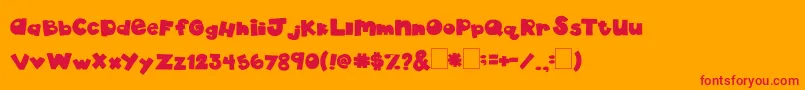 2peasDramaQueen Font – Red Fonts on Orange Background