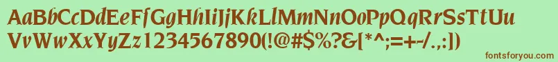 TridentsskBoldItalic Font – Brown Fonts on Green Background