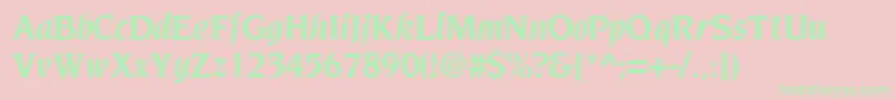 TridentsskBoldItalic Font – Green Fonts on Pink Background