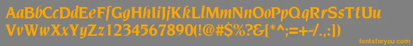 TridentsskBoldItalic Font – Orange Fonts on Gray Background
