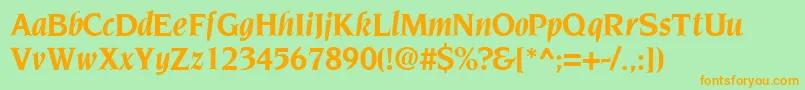 TridentsskBoldItalic Font – Orange Fonts on Green Background