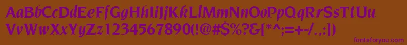 TridentsskBoldItalic Font – Purple Fonts on Brown Background