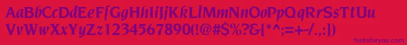 TridentsskBoldItalic Font – Purple Fonts on Red Background
