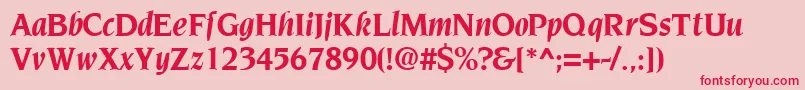 TridentsskBoldItalic Font – Red Fonts on Pink Background