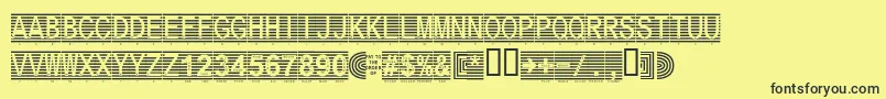 フォントSecure18a – 黒い文字の黄色い背景
