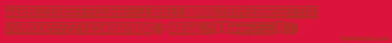 Secure18a-Schriftart – Braune Schriften auf rotem Hintergrund