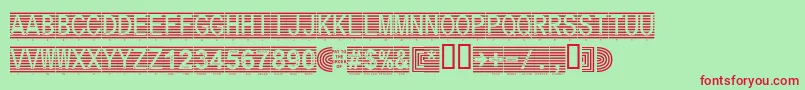 Secure18a-Schriftart – Rote Schriften auf grünem Hintergrund