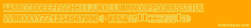 Secure18a Font – Yellow Fonts on Orange Background