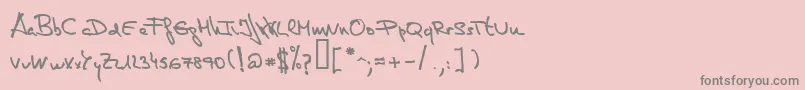 DeManu1Medium-Schriftart – Graue Schriften auf rosa Hintergrund