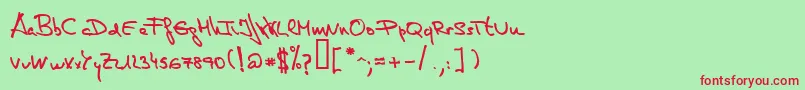 DeManu1Medium Font – Red Fonts on Green Background