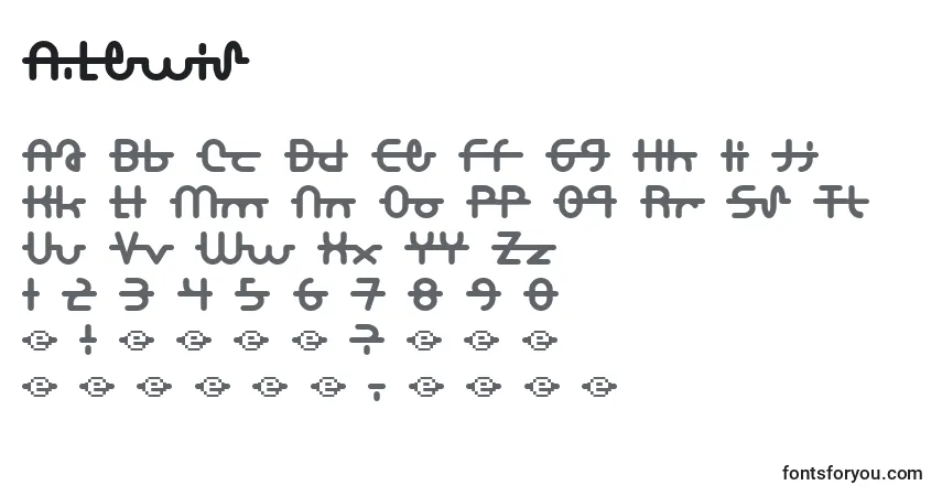 A fonte A.Lewis – alfabeto, números, caracteres especiais