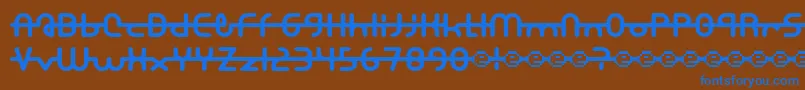 フォントA.Lewis – 茶色の背景に青い文字