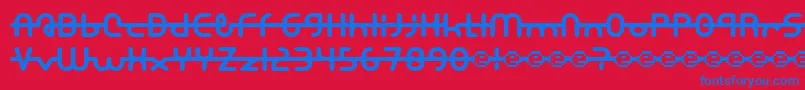 Шрифт A.Lewis – синие шрифты на красном фоне