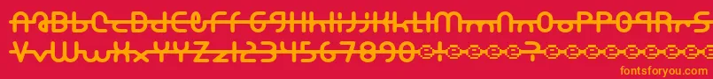フォントA.Lewis – 赤い背景にオレンジの文字
