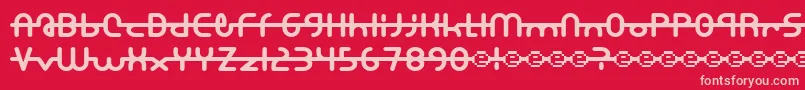 A.Lewis Font – Pink Fonts on Red Background