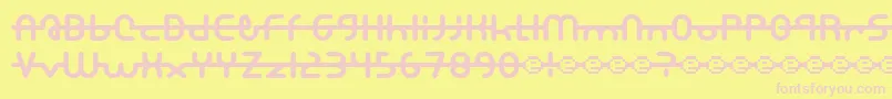 A.Lewis-fontti – vaaleanpunaiset fontit keltaisella taustalla