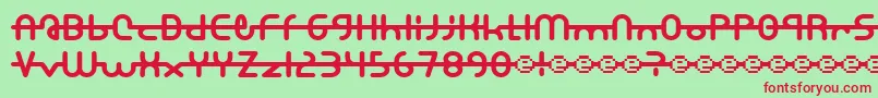 フォントA.Lewis – 赤い文字の緑の背景