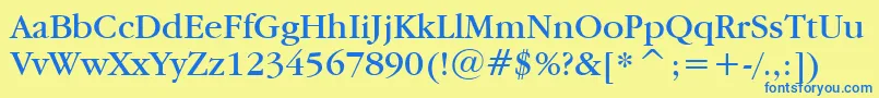 Garamdn Font – Blue Fonts on Yellow Background