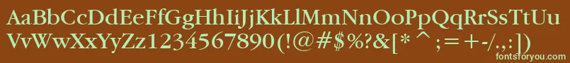 Garamdn Font – Green Fonts on Brown Background